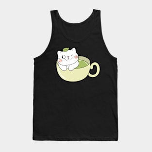 Matcha cat Tank Top